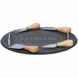 Súprava na servírovanie syrov (podnos a 4 nože)
