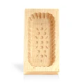 Drevená forma na maslo, 250 g – tradičný vzor, prírodné drevo - klasyczny ornament geometryczny